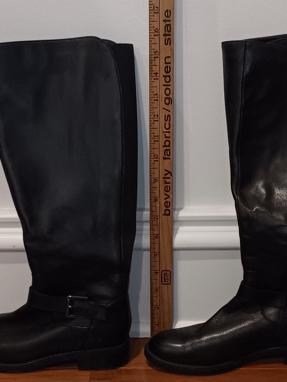 BLONDO Black Leather Knee-High Boots - WOMEN 6.5